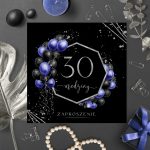 zaproszenia na 30 urodziny czarne srebrne balony