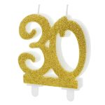 świeczka 30 złota brokatowa urodziny