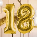 balon foliowy 18 osiemnastka urodziny złoty