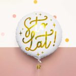 Balon foliowy biały sto lat urodziny